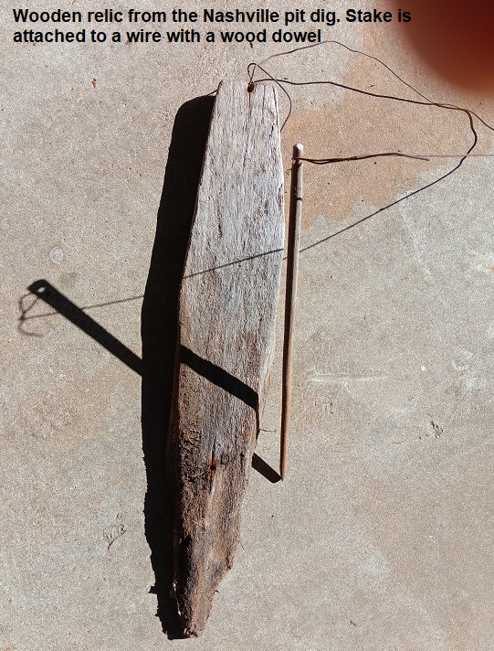 Civil War Unusual wood stake with wood dowel
